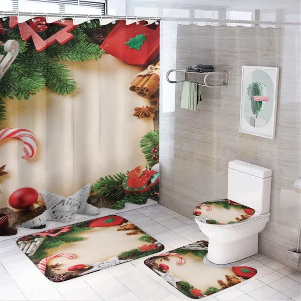 Cinnamon Candy Cane on a shower curtain