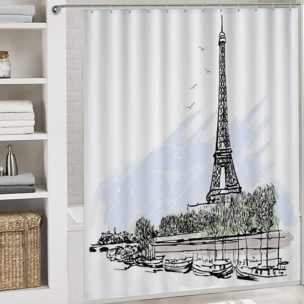 Eiffel Tower Birds Trees — Detail 4