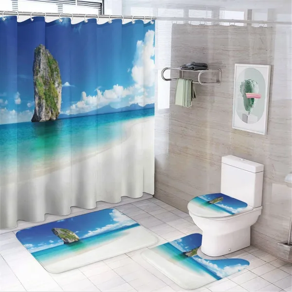 Exotic Coastline on a shower curtain