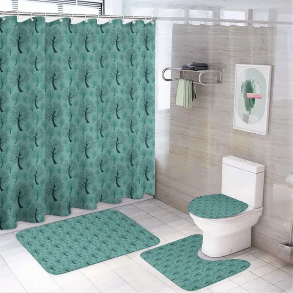 Foliage Leaves and Trunk on a shower curtain