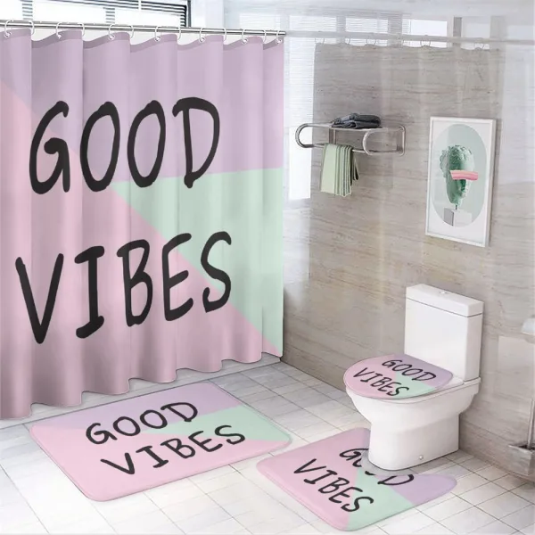 Geometrical Pastel on a shower curtain