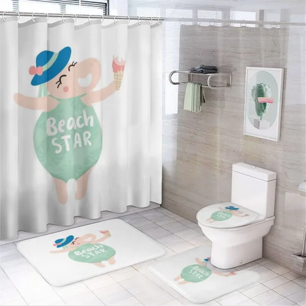 Girl Ice Cream Swimsuit on a shower curtain