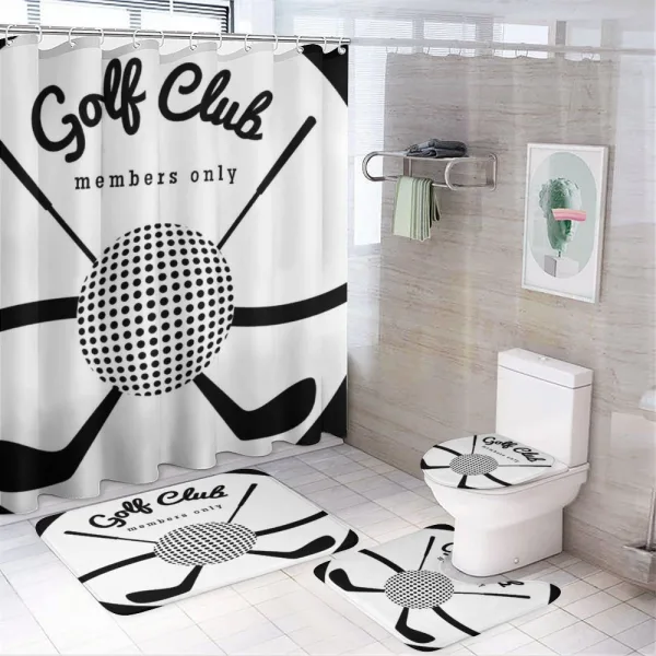 Golf Club Sign Members Only on a shower curtain