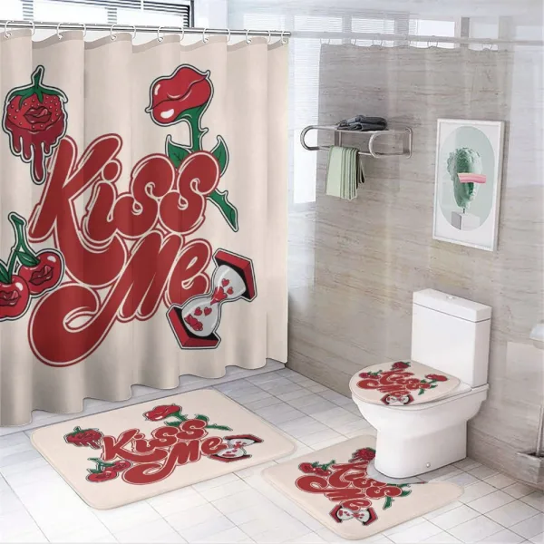 Hand Calligraphy Design on a shower curtain