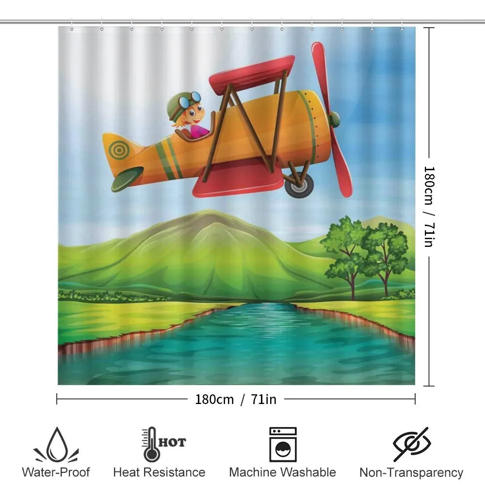 Kid on a Biplane River — Detail 2