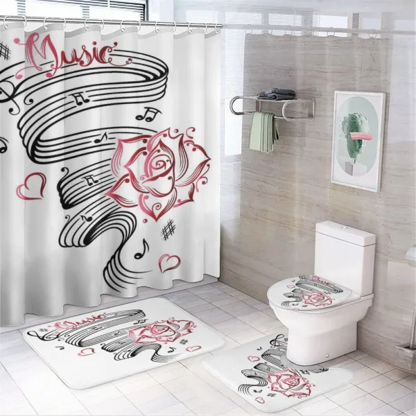 Language of Love Music on a shower curtain