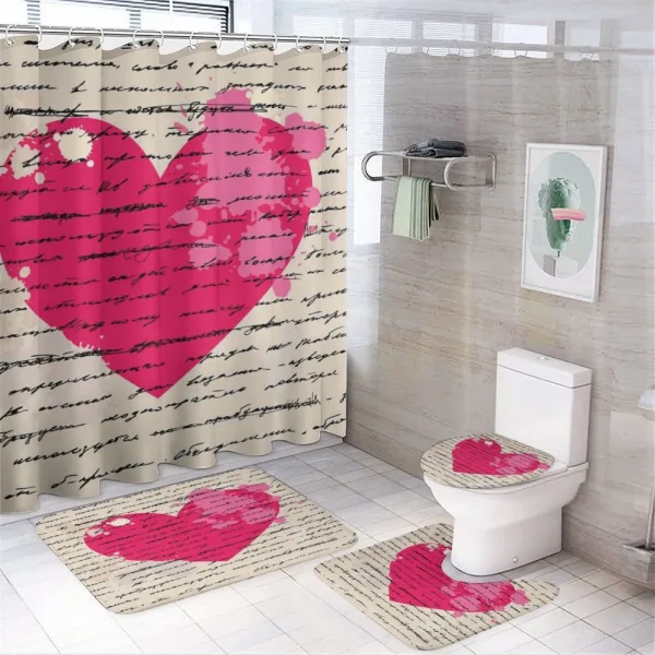 Love Words Handwriting on a shower curtain