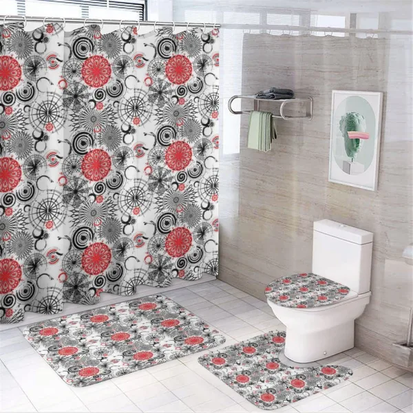Mandala Rounds on a shower curtain