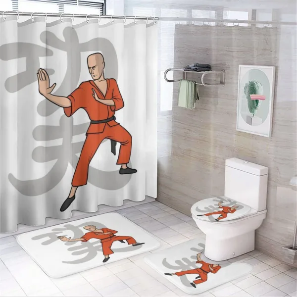 Martial Art Exercises Sign on a shower curtain