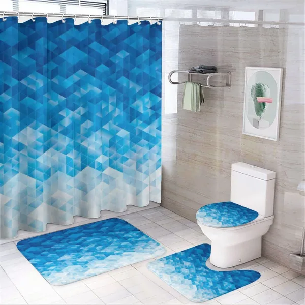 Mosaic Triangle Graphic on a shower curtain