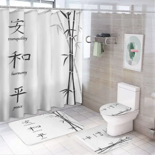Peace Bamboo on a shower curtain