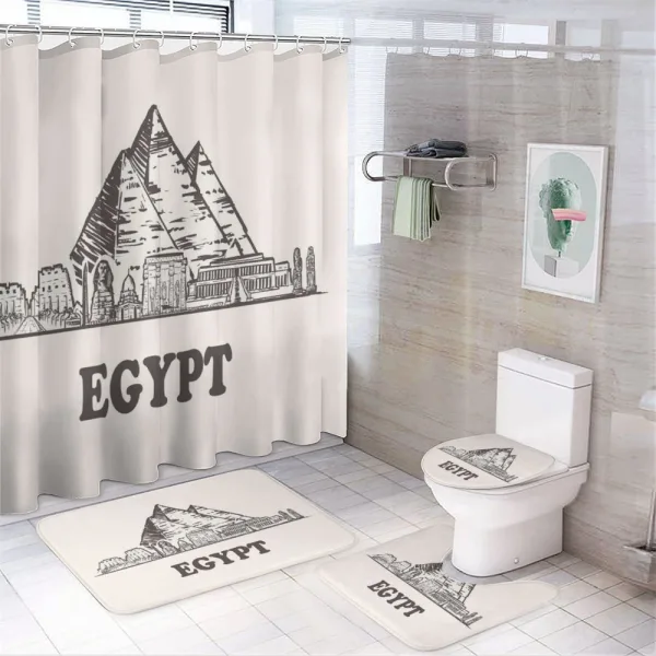 Pyramids Cheops on a shower curtain