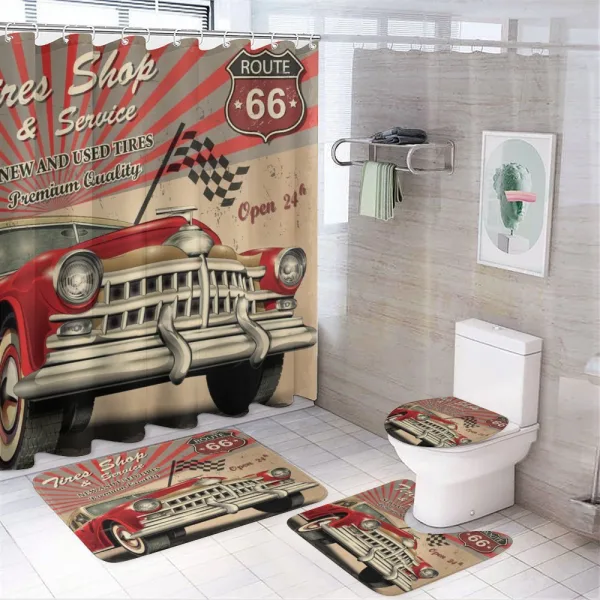 Repait Shop and Service on a shower curtain
