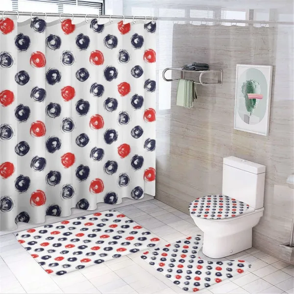 Round Floral Pattern on a shower curtain