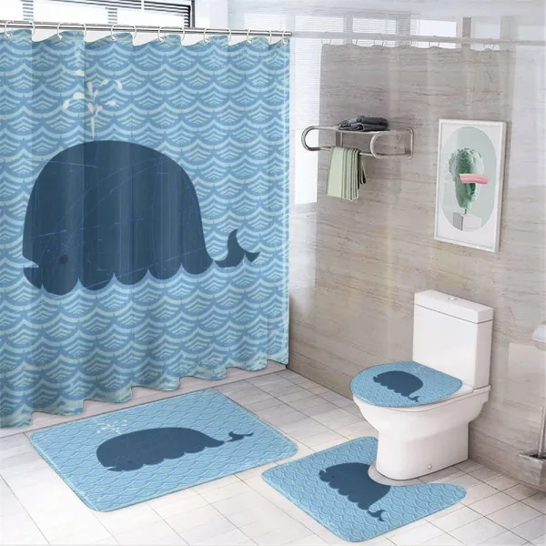 Sea Animal Wavy Patterns on a shower curtain