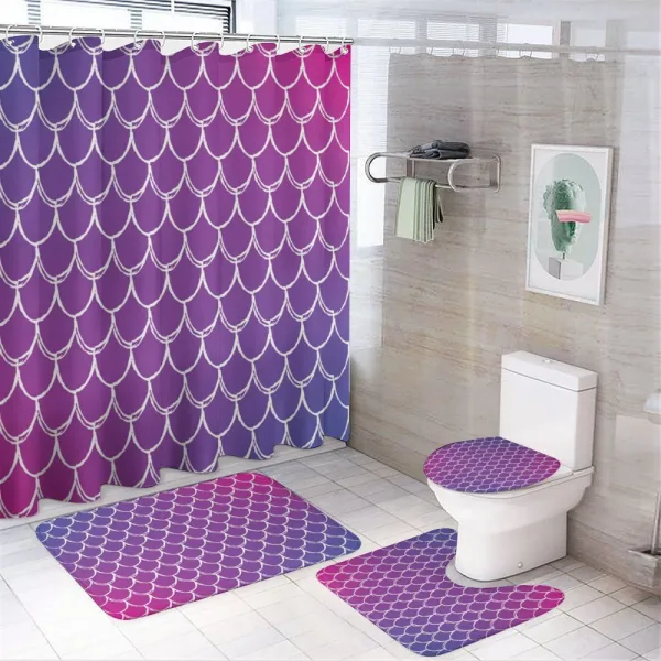 Squama Colors on a shower curtain