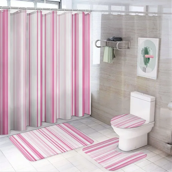 Vertically Striped on a shower curtain