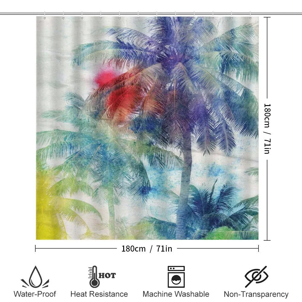 Watercolor Palm Retro — Detail 2