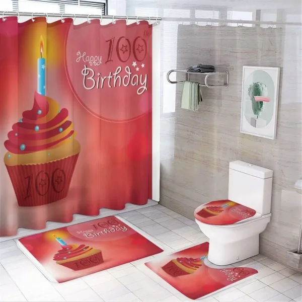100 Old Cupcake on a shower curtain