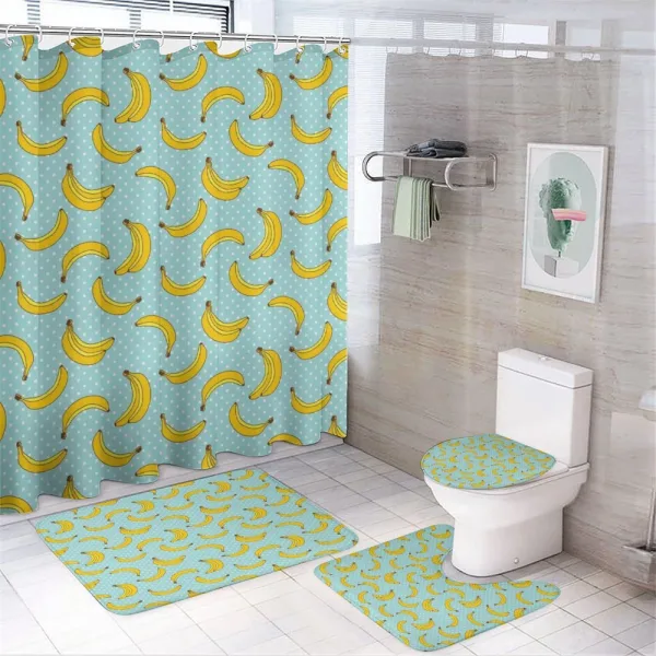 Banana Dots on a shower curtain