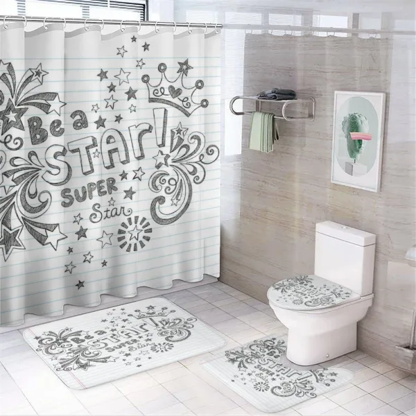 Be Super Star Phrase on a shower curtain