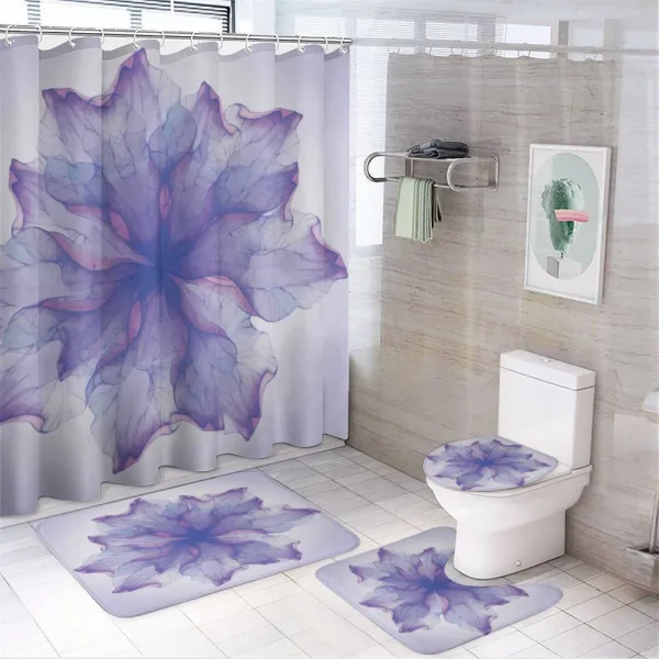 Blossoming Petals Pattern on a shower curtain