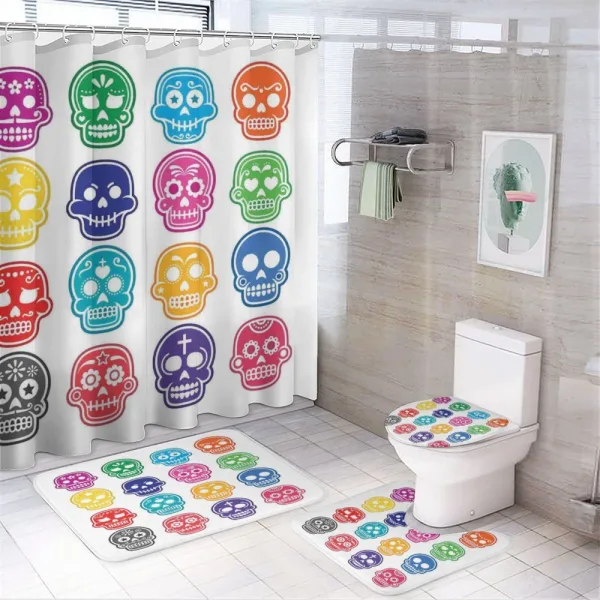 Cartoon Style Skull on a shower curtain