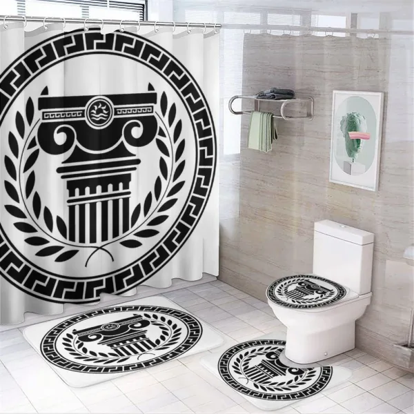 Column Laurel Wreath on a shower curtain