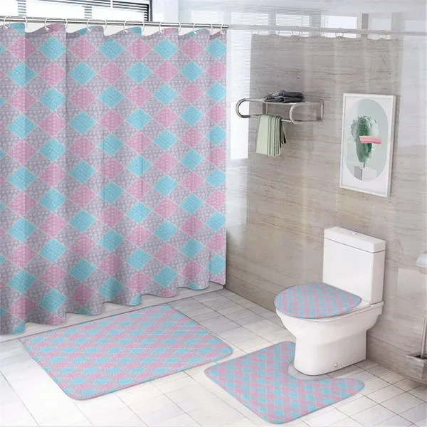 Eclectic Soft Colors on a shower curtain