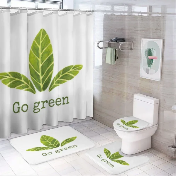 Eco Concept Green Leaves on a shower curtain
