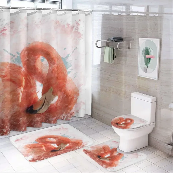 Exotic Bird Watercolor on a shower curtain