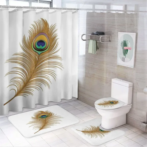Exotic Peacock Wild Bird on a shower curtain