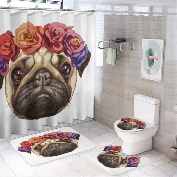 Floral Head Wreath Fun on a shower curtain
