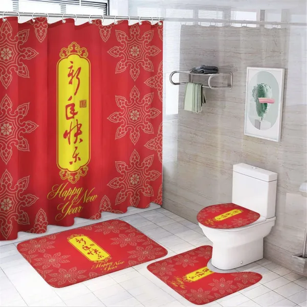 Flower Motifs on a shower curtain