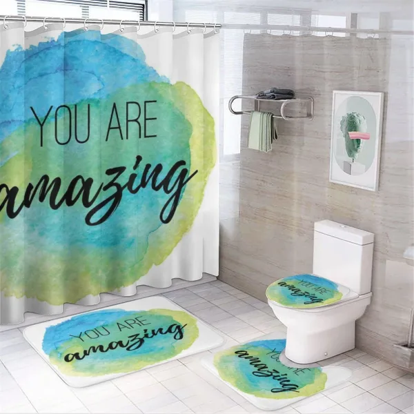Inspiratonal Watercolor on a shower curtain
