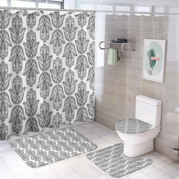 Lotus Flower Motif on a shower curtain