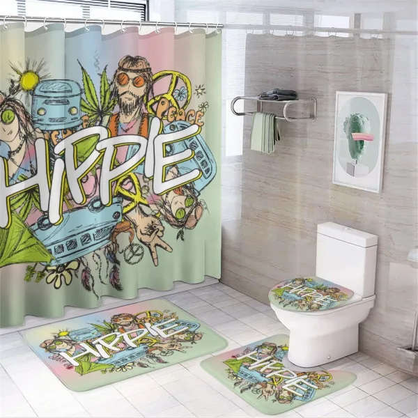 Man Woman Peace on a shower curtain