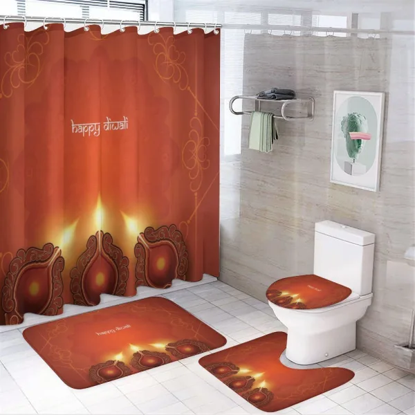 Oriental Carving Frames on a shower curtain