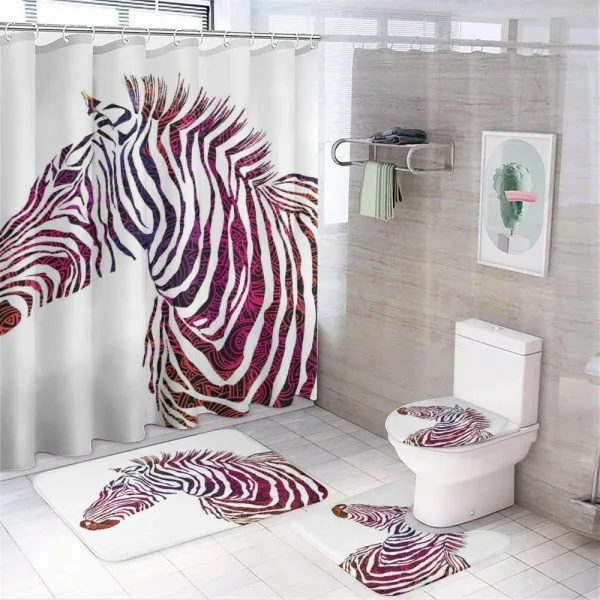 Ornamental Zebra Profile on a shower curtain
