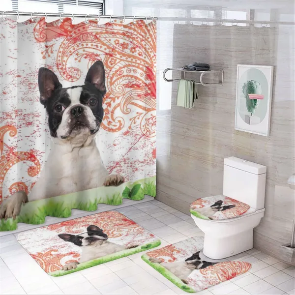 Pet Animal on Swirls on a shower curtain