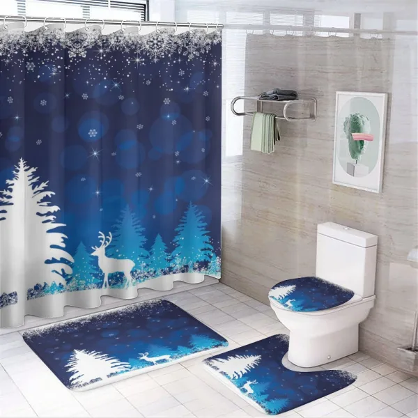 Shadow Reindeer Pines on a shower curtain