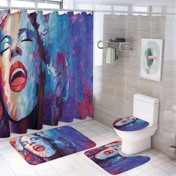 Singer Woman Performance on a shower curtain