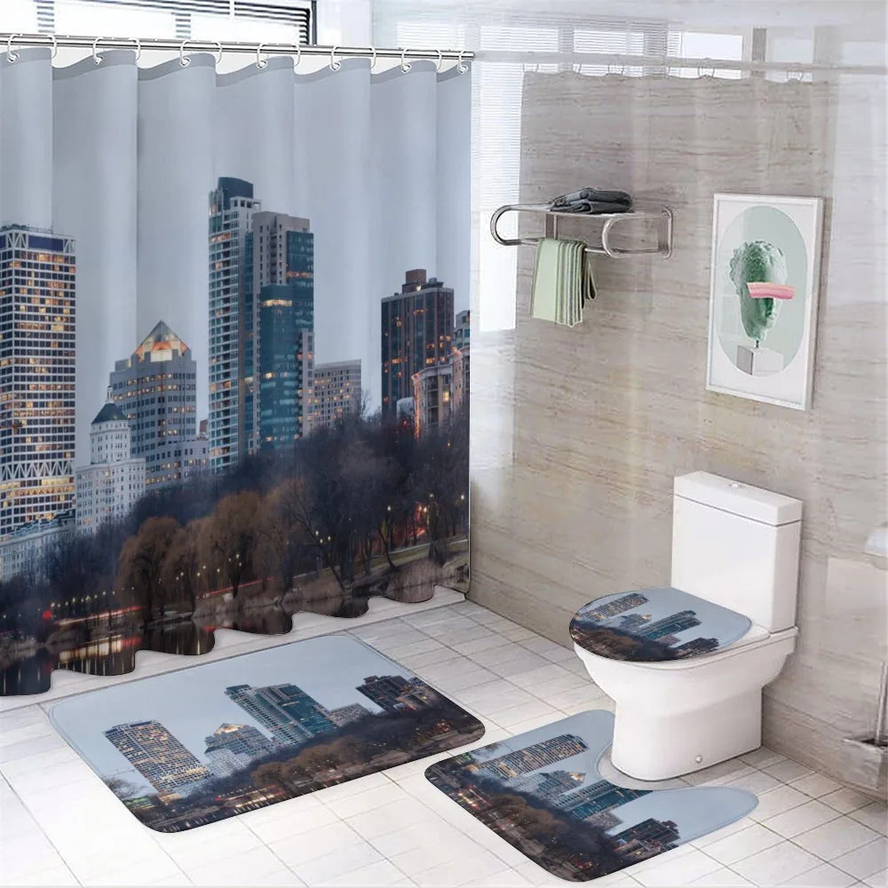 Skyscrapers Autumn Trees — Your design