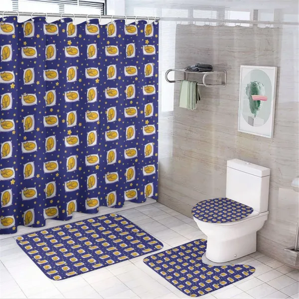 Sleeping Kittens Nighttime on a shower curtain