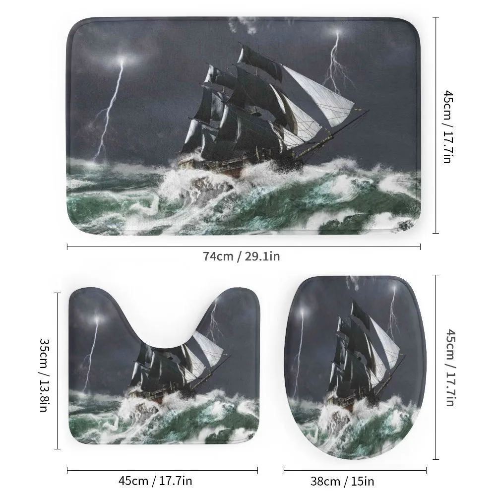 Storm Ship on Wavy Ocean — Detail 1