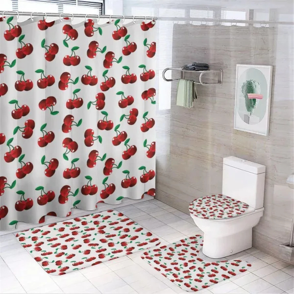 Vibrant Cherries Summer on a shower curtain