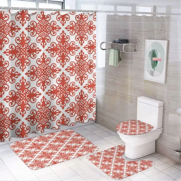 Western Scroll Ornament on a shower curtain