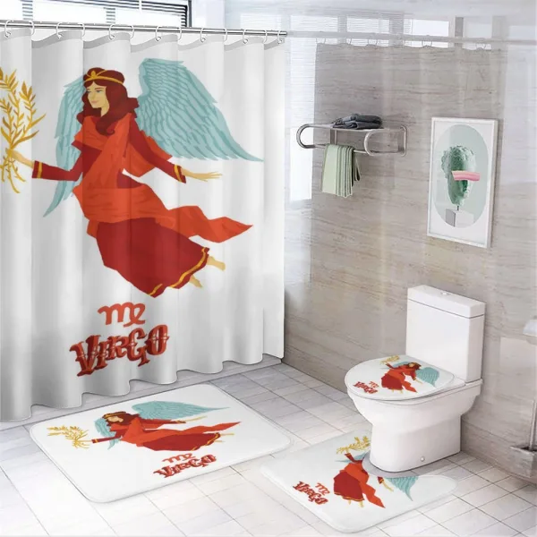 Woman with Wings Dress on a shower curtain