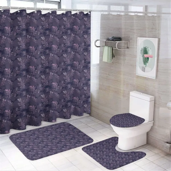 Abstract Branched Herbs Art on a shower curtain