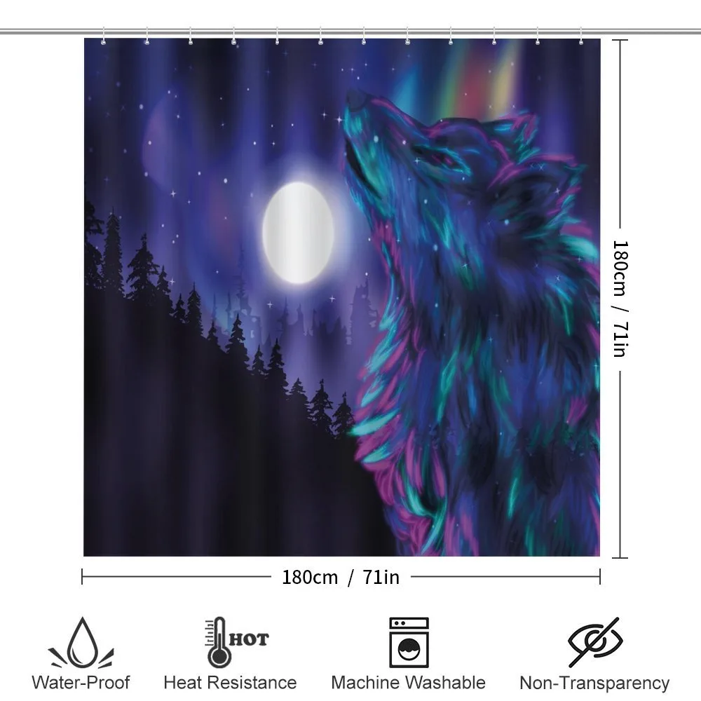 Aurora Borealis and Wolf — Detail 2
